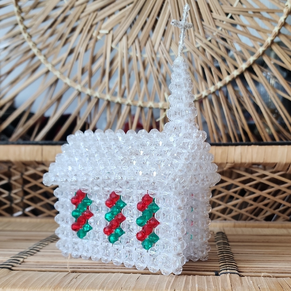 Vintage handmade beaded church